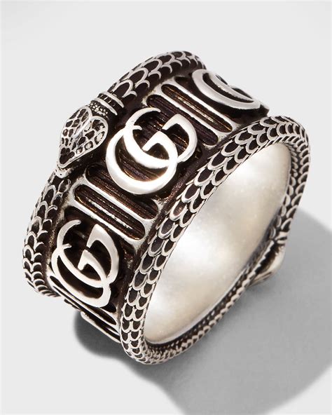 gucci mens snake ring|gucci interlocking ring silver.